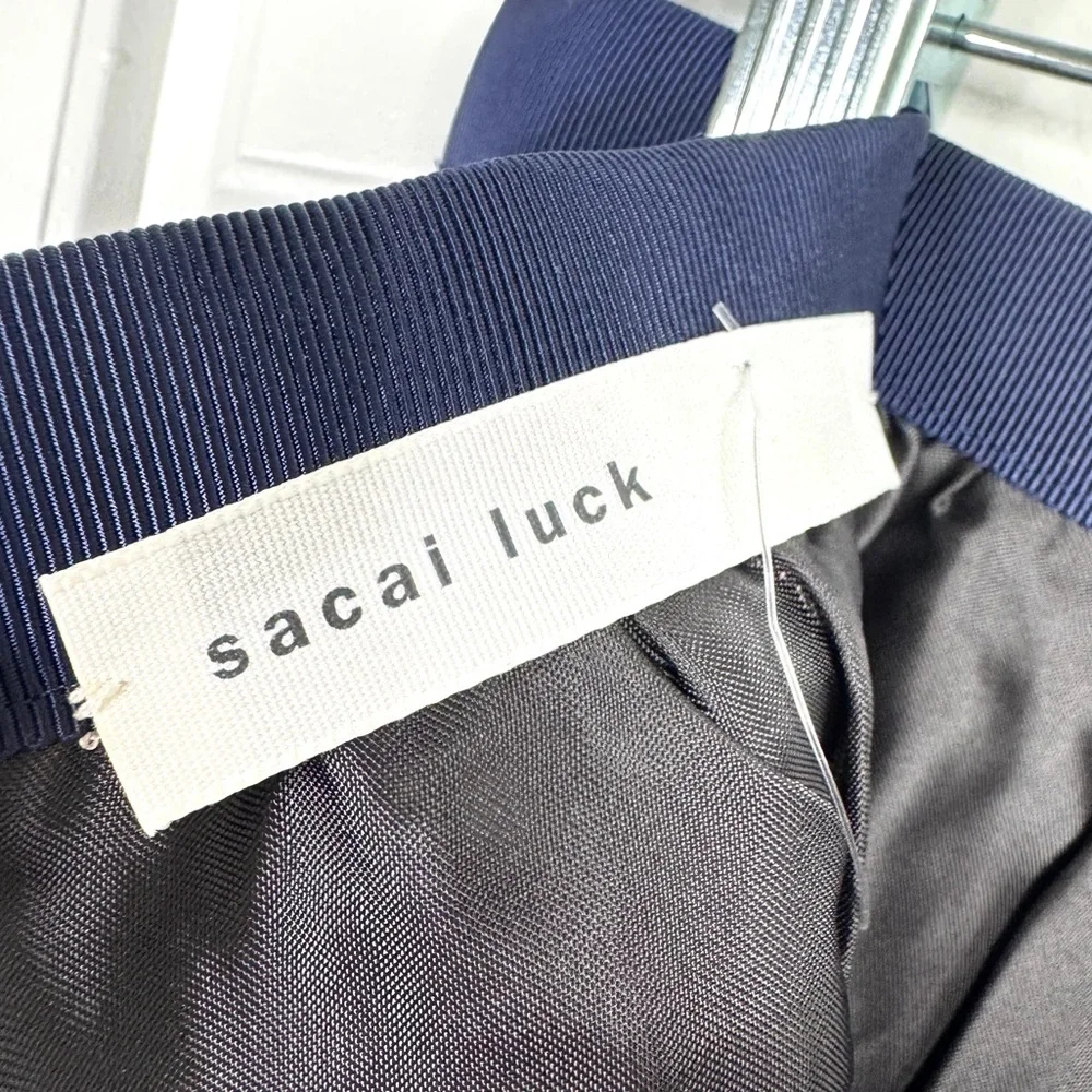 SACAI LUCK Lace Pattern Embroidered Skirt NEW Size 2 Blue